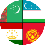  flags of Turkmenistan, Uzbekistan, Tajikistan, Kyrgyzstan