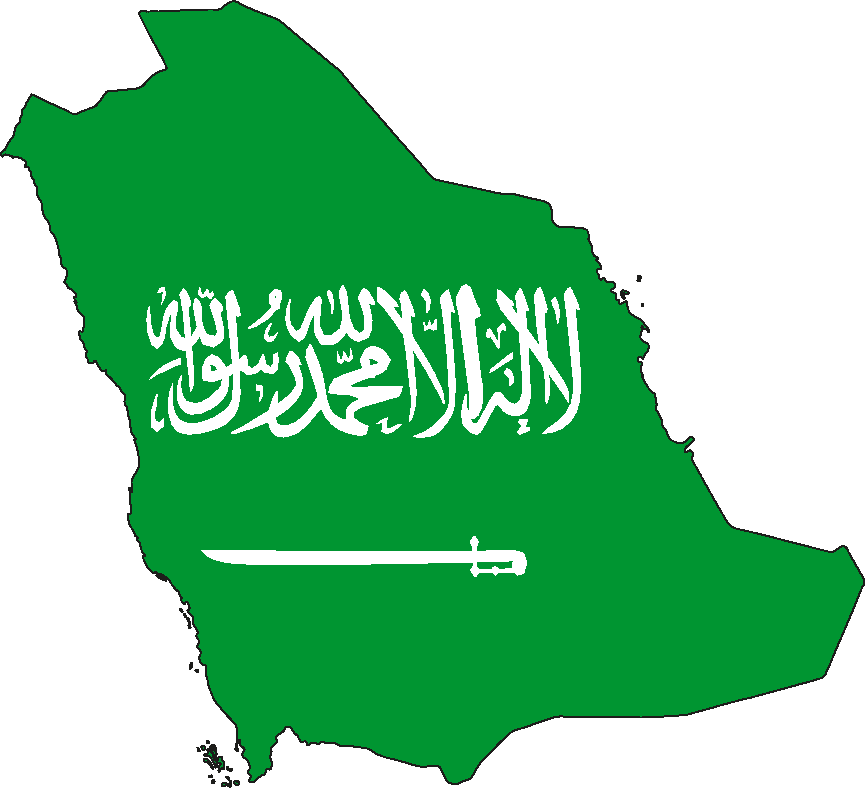 Saudi Arabien Landkarte Umriss