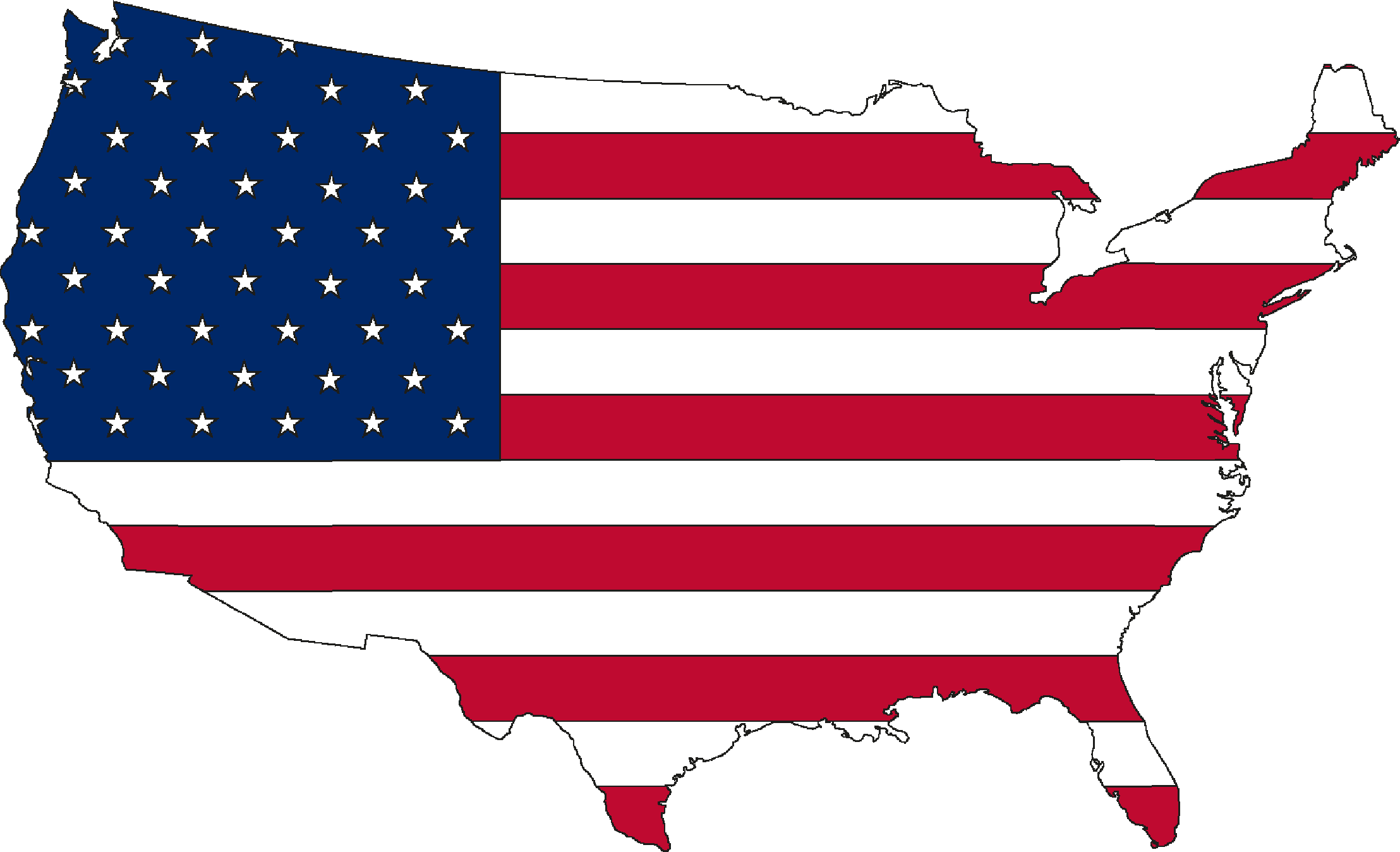 USA Landkarte Umriss